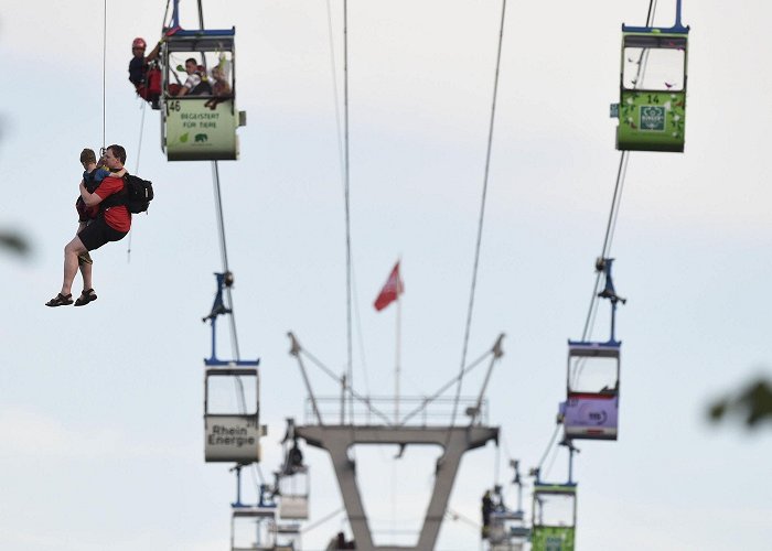 Rhine Cable Car Dozens rescued from dangling cable cars in Cologne | CNN photo