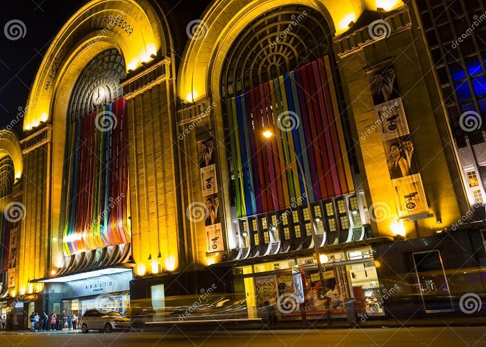 Abasto Shopping Heavy Traffic on Corrientes Street by Night. , Buenos Aires ... photo