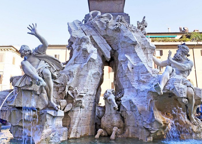 Fountain of the Four Rivers How the Danube River and Rio de la Plata are Embodied in the Four ... photo