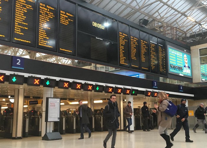 Charing Cross Railway Station Chaos at London Charing Cross as trains cancelled over trespasser ... photo