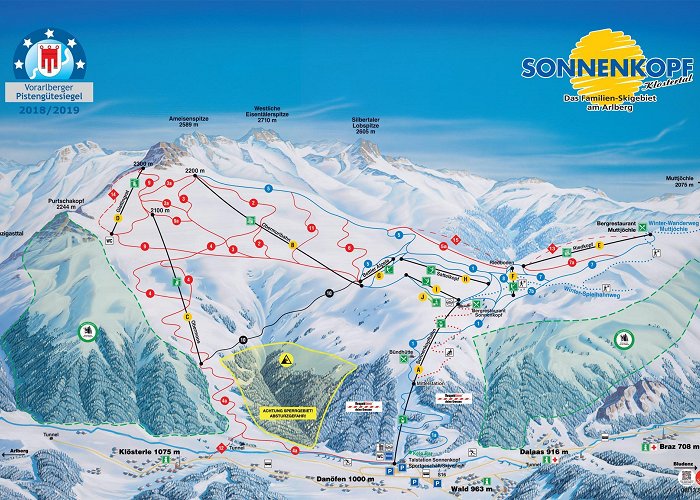 Sonnenkopfbahn Sonnenkopf Klostertal Trail Map • Piste Map • Panoramic Mountain Map photo