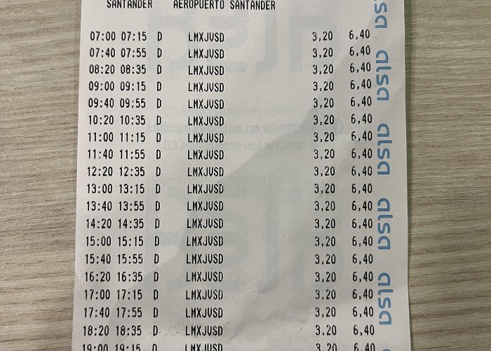 Camino de Santiago en Santander Santander airport bus timetable. | Camino de Santiago Forum photo