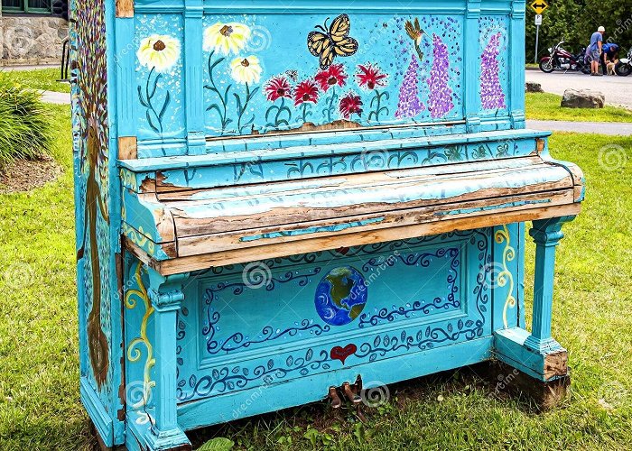 Manoir Papineau Public Piano in a Park for Enjoying People`s in Montebello Quebec ... photo