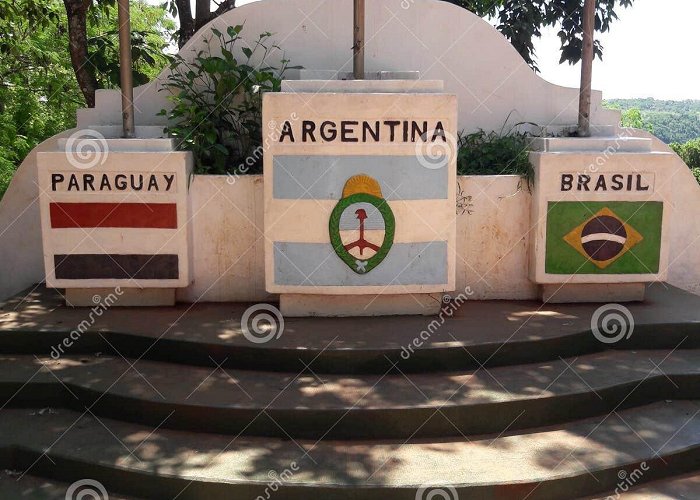 Tri-Border Landmark Three Borders River Monument Separating Argentina Brazil and ... photo