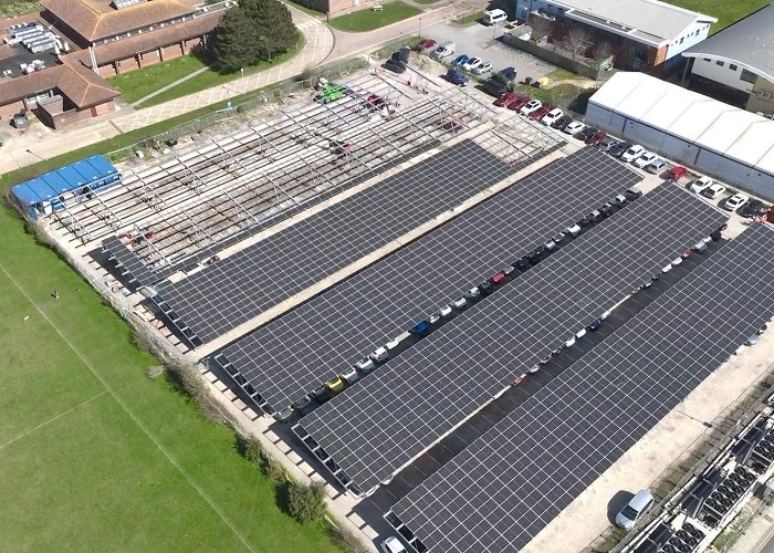 Eastbourne District General Hospital Eastbourne hospital installs 2,250 solar panels on car park roof ... photo