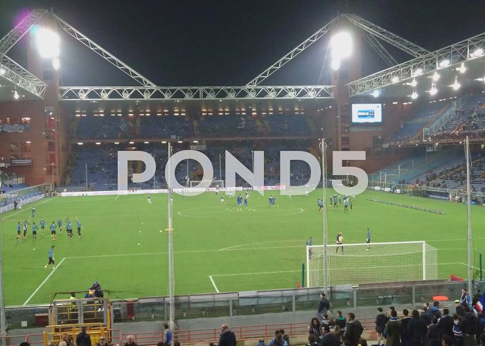 Luigi Ferraris Stadium Teams training in Luigi Ferraris stadium... | Stock Video | Pond5 photo