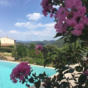 Villa Gite En Cevennes Du Sud, Bergerie Restauree Au Rez De Jardin D'Une Bastide Avec Piscine, Vue Exceptionnelle, Authenticite Et Confort Saint-Laurent-le-Minier Exterior photo