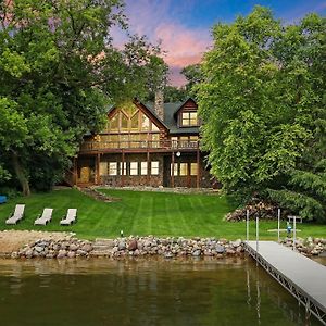 Villa Waterfront Hand-Crafted Log Cabin - Sandy Beach - Dock - 5200 Sq Ft - Stone Fireplace - Views Whitewater Exterior photo