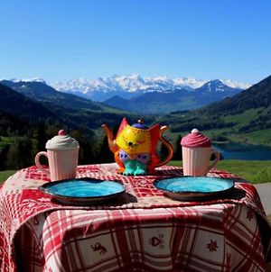 Ferienwohnung Gorgeous Alps And Lake View Studio Oberägeri Exterior photo