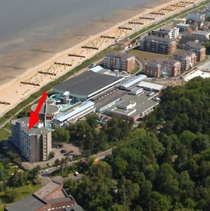 Apartment 103 im Haus Seehütte direkt am Strand in Cuxhaven Duhnen mit Seesicht in der Ferne Exterior photo